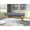 Iconic Home Mera PU Leather Modern Contemporary Tufted Seating Goldtone Metal Leg Bench